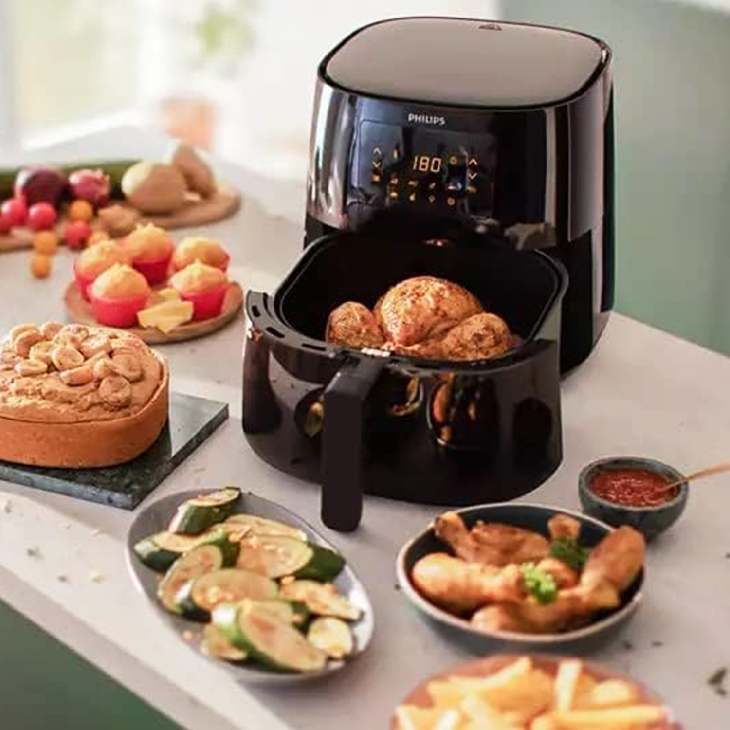 Philips Air Fryer, 6.2 Liters, 2000 Watt, Black - HD9270/90