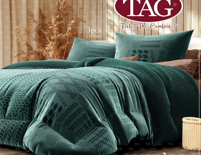 Tag Burley Plush Quilt Set, 3 Pieces