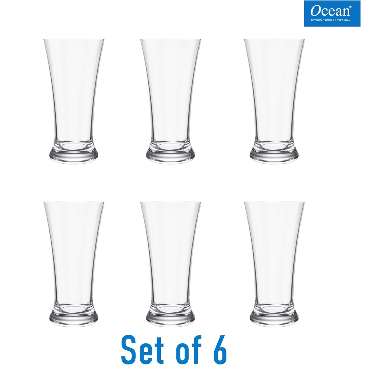 Ocean Pilsner Glass Set, 6 pieces