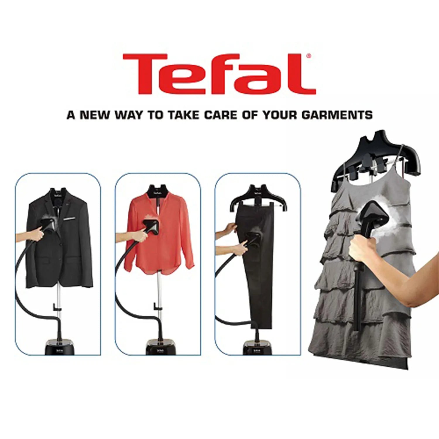 Tefal Pro Style Garment Steamer, 1700 W, Black  Beige - IT3420EG