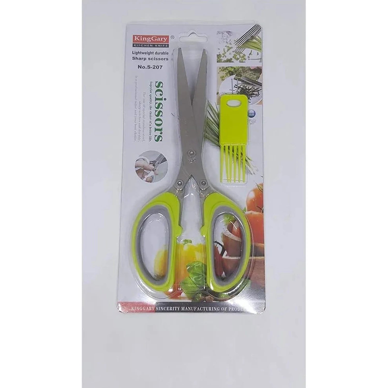 Master Culinary Multipurpose Cutting Shears with Stainless Steel 5 Blades and Cleaning Comb for Cutting Cilantro