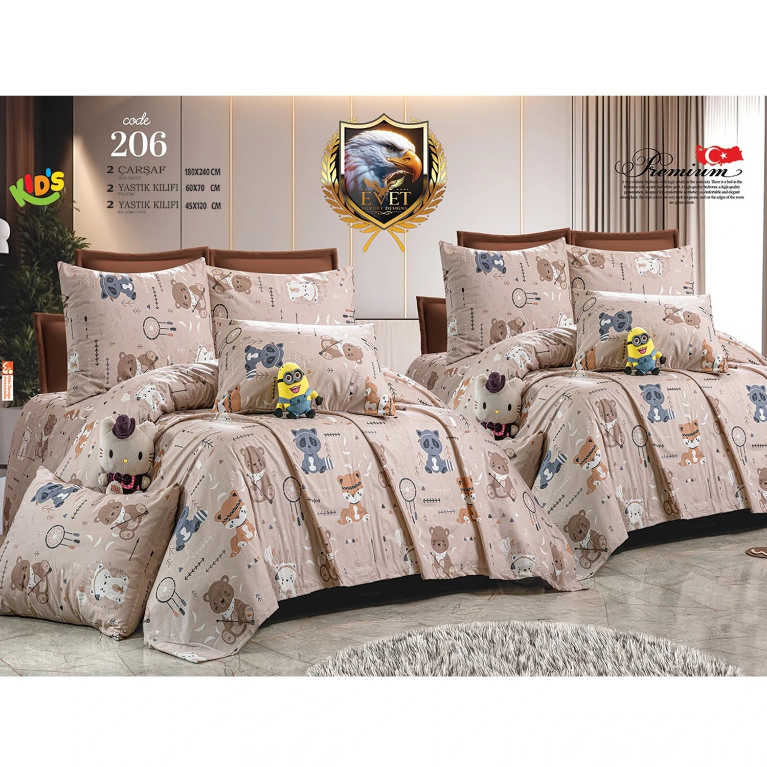 Printed Baby Bed sheet Set, 6 pcs