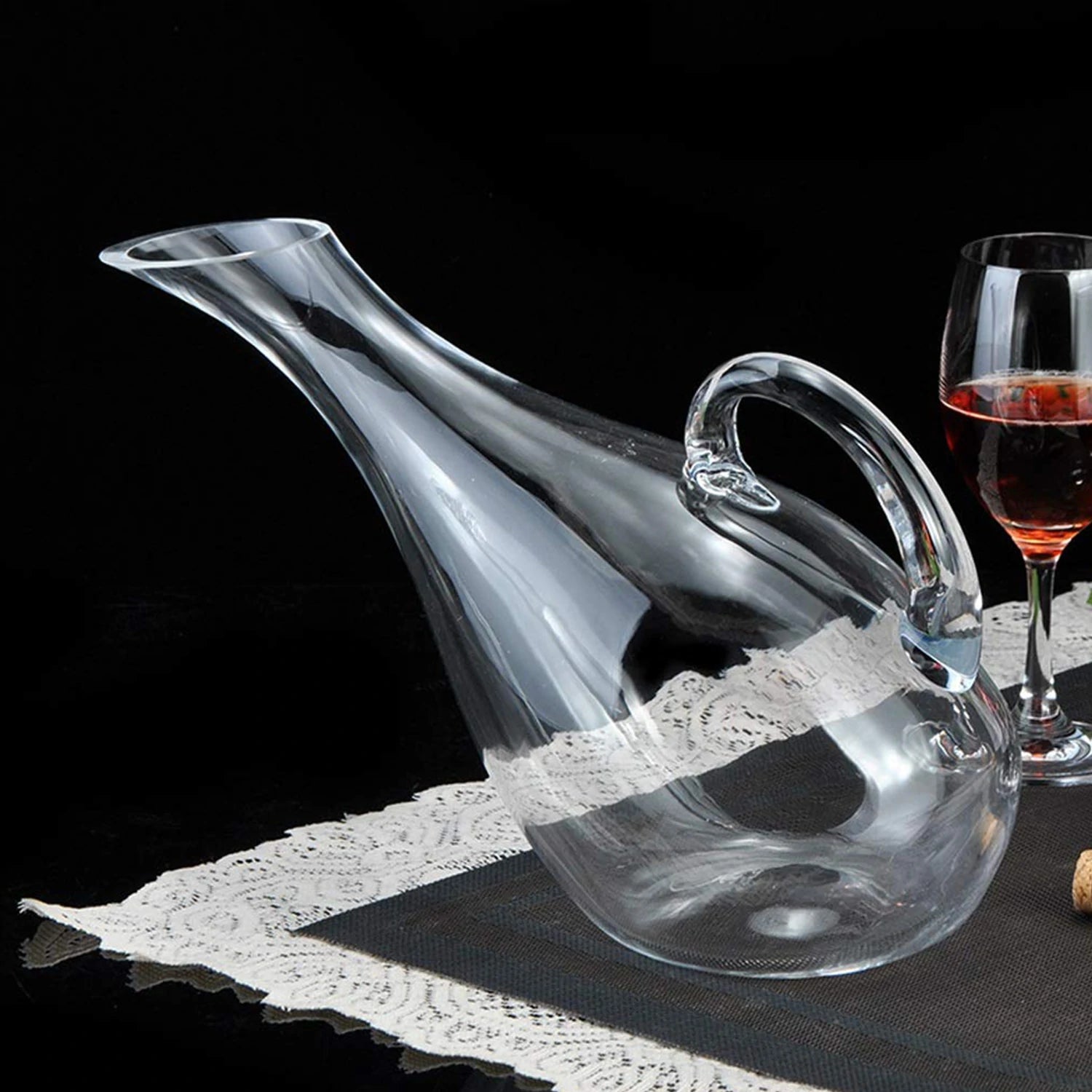 Swan High Capacity Decanter Red Wine Lead-free Crystal Glass With Handle Wine Jug The Jug