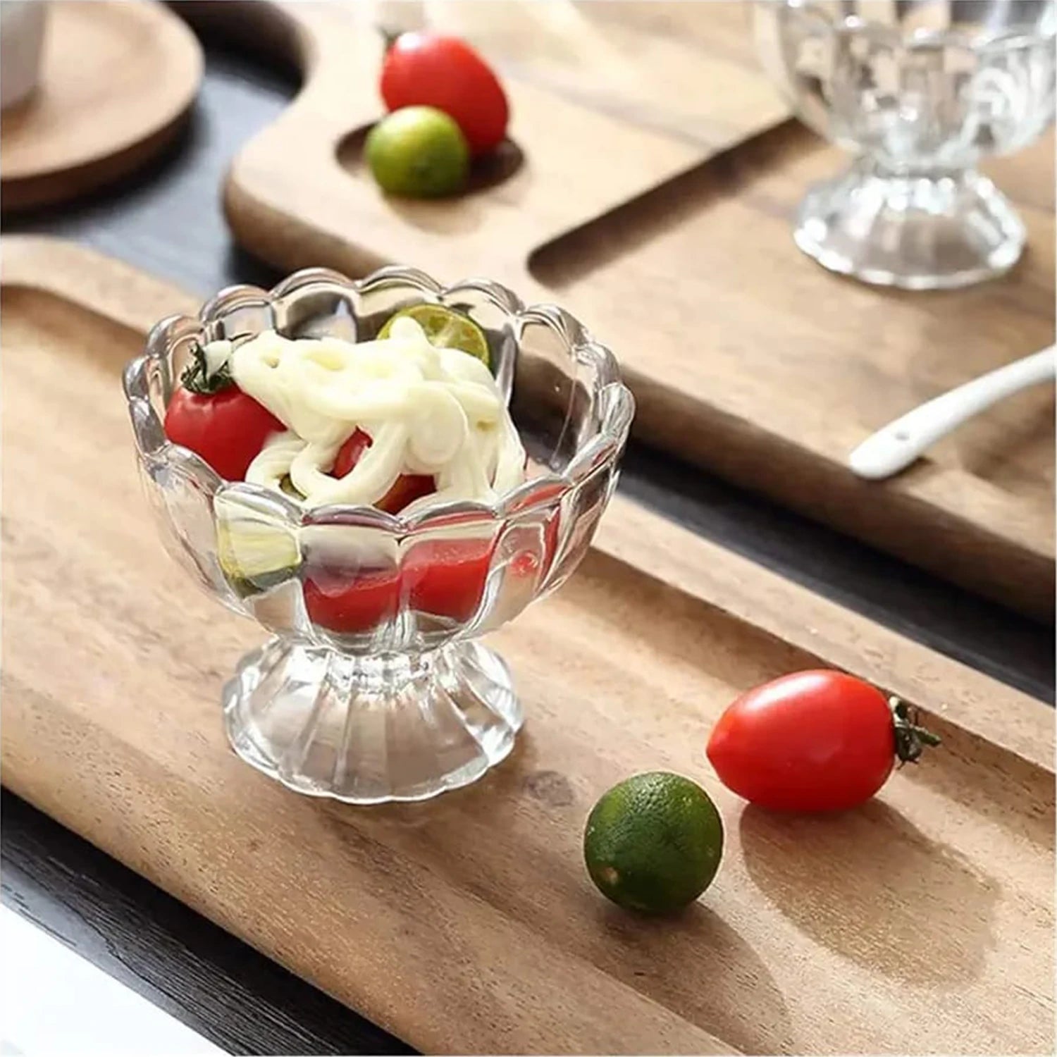 Deliglass GLASSWARE Ice Cream Bowl, Sundae Cup Set, 6 Pieces