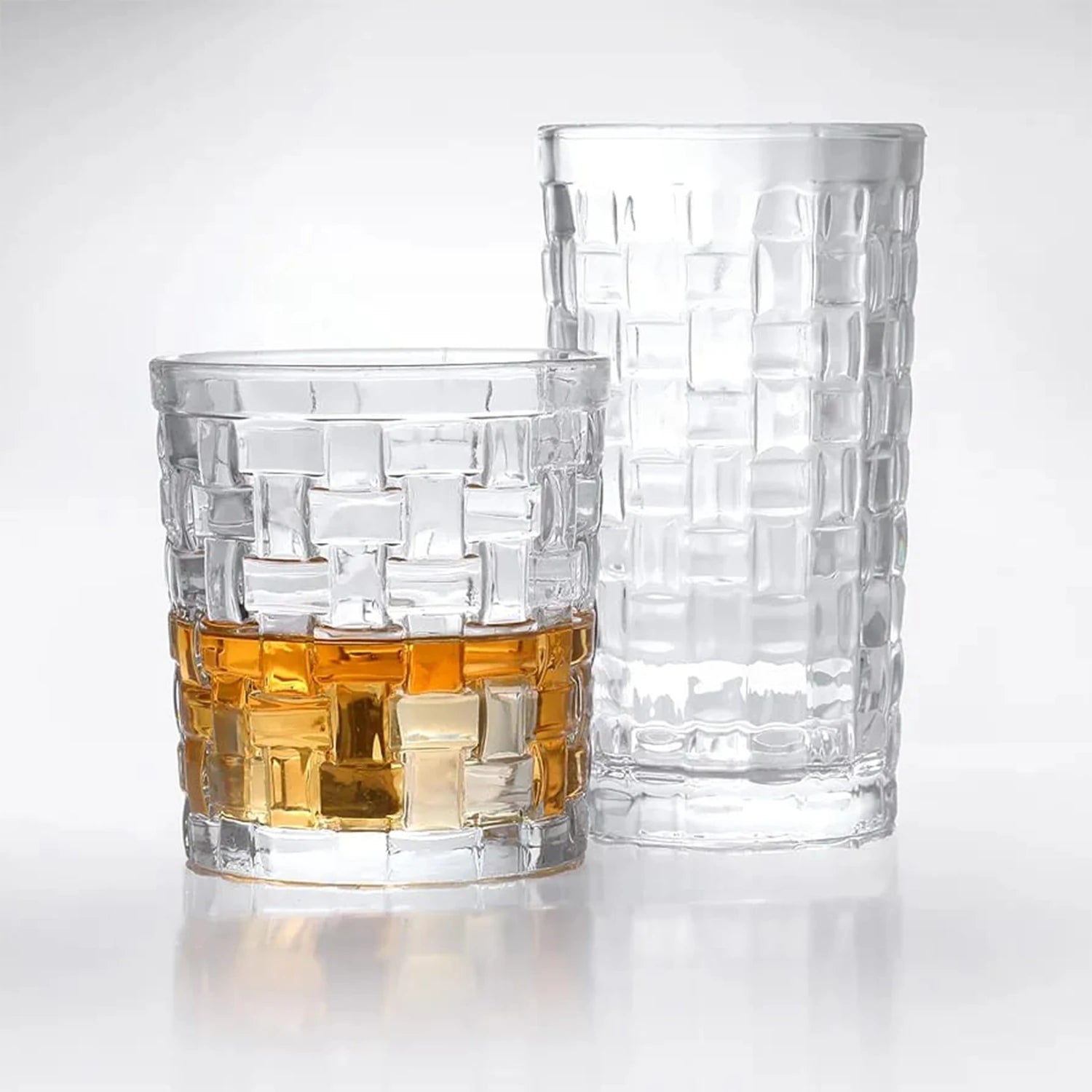 Square Design Premium Drink Glass Set, 400 ml