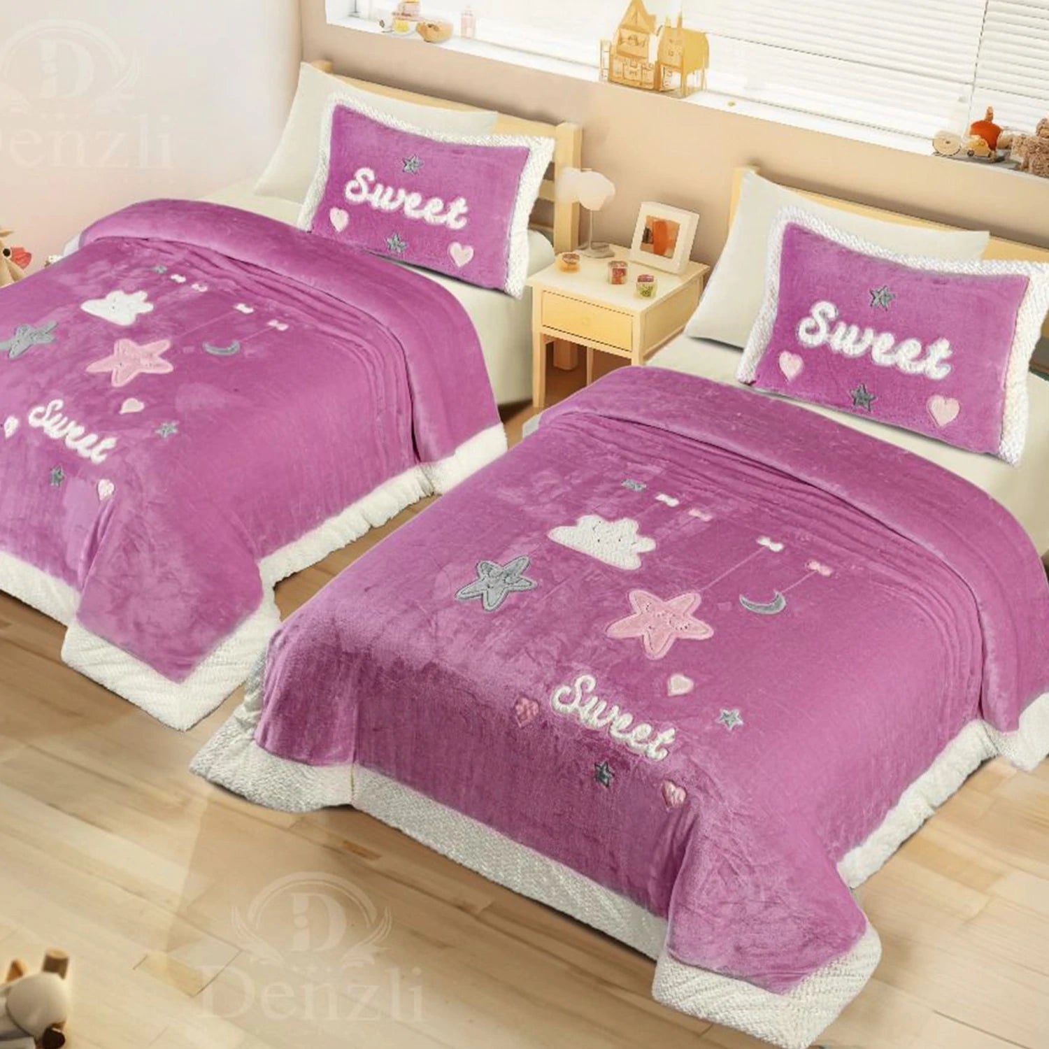 Denizli Kids plush Quilt Set, 6 Pieces