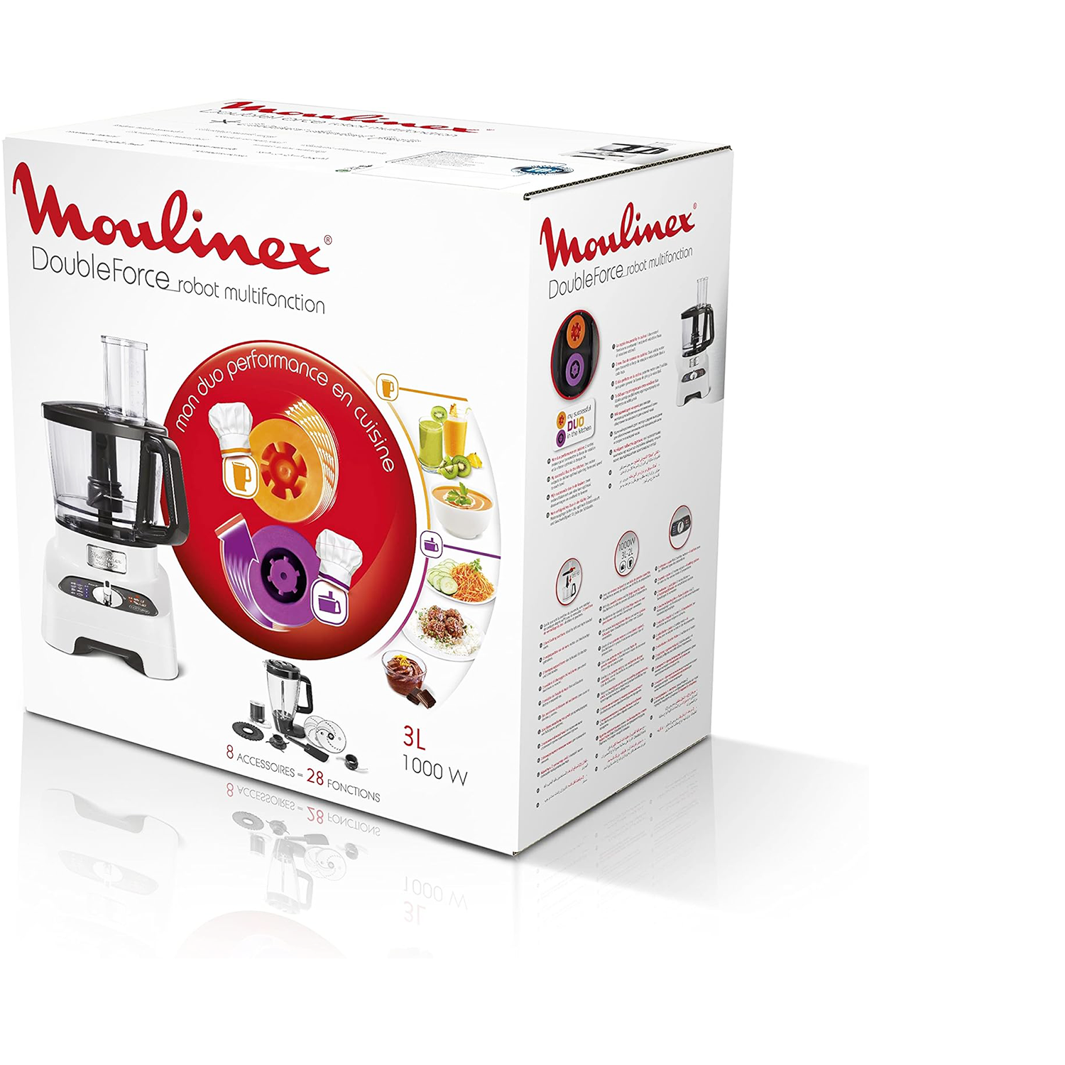 Moulinex Double Force Food Processor, 1000  Watt, • FP823125