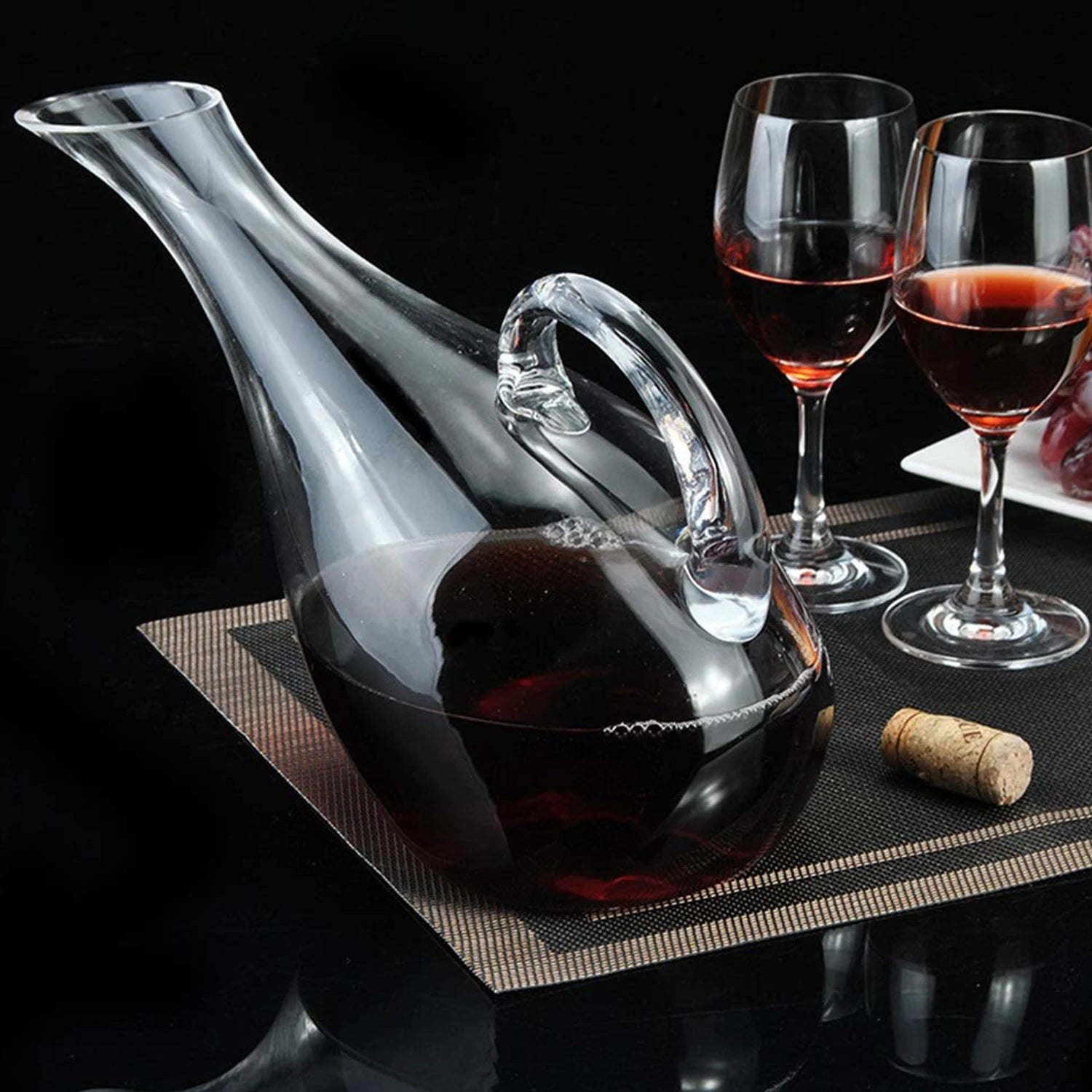 Swan High Capacity Decanter Red Wine Lead-free Crystal Glass With Handle Wine Jug The Jug